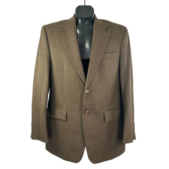 Lauren Ralph Lauren Wool Blazer Micro Houndstooth Lord & Taylor Brown Amekaji